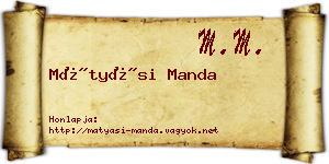 Mátyási Manda névjegykártya